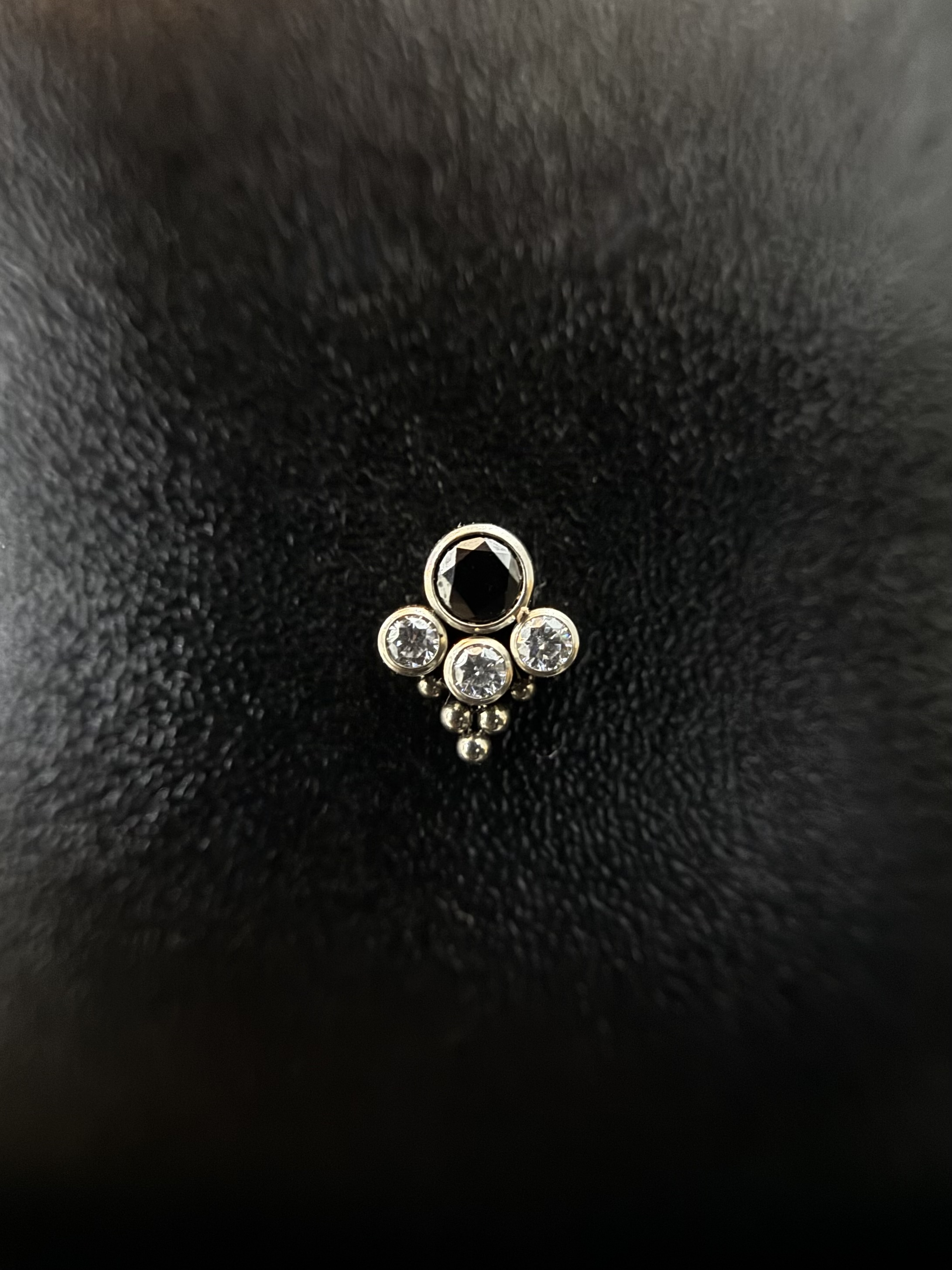 Labret A11 Indiano Zircônia Transparente e Black