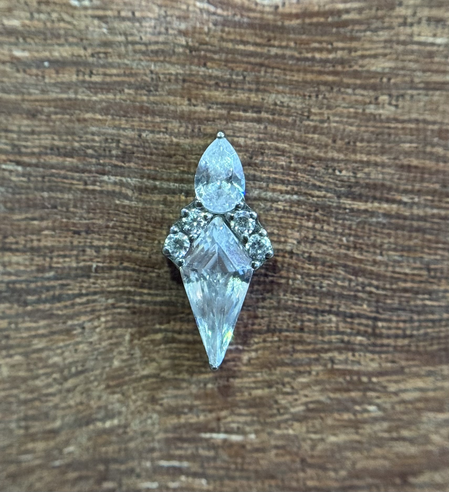 Labret Losango Luxo Prata