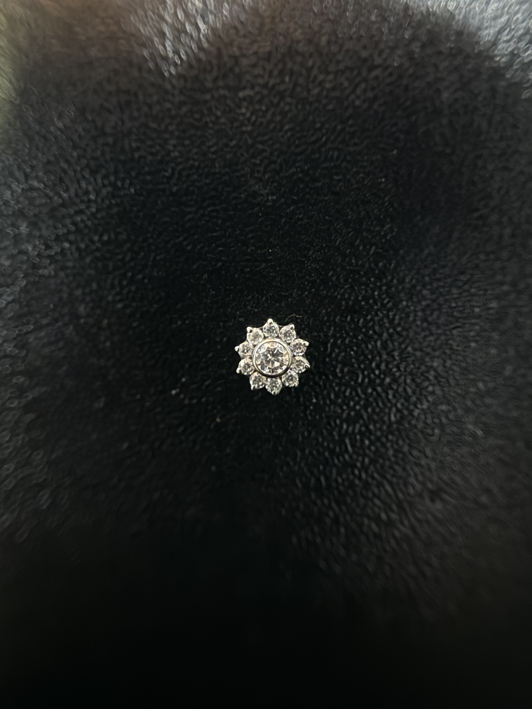 Labret Flor Redonda Prata