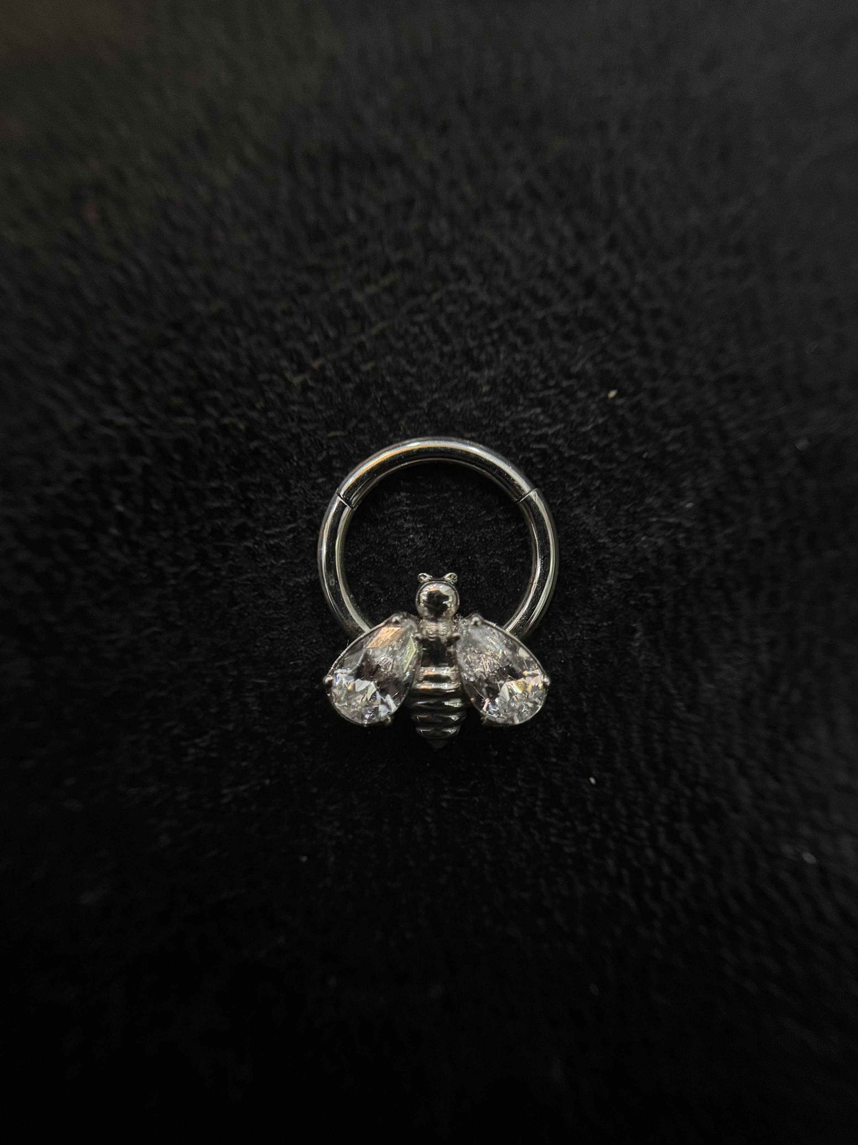 Argola Abelha Luxo Transparente 