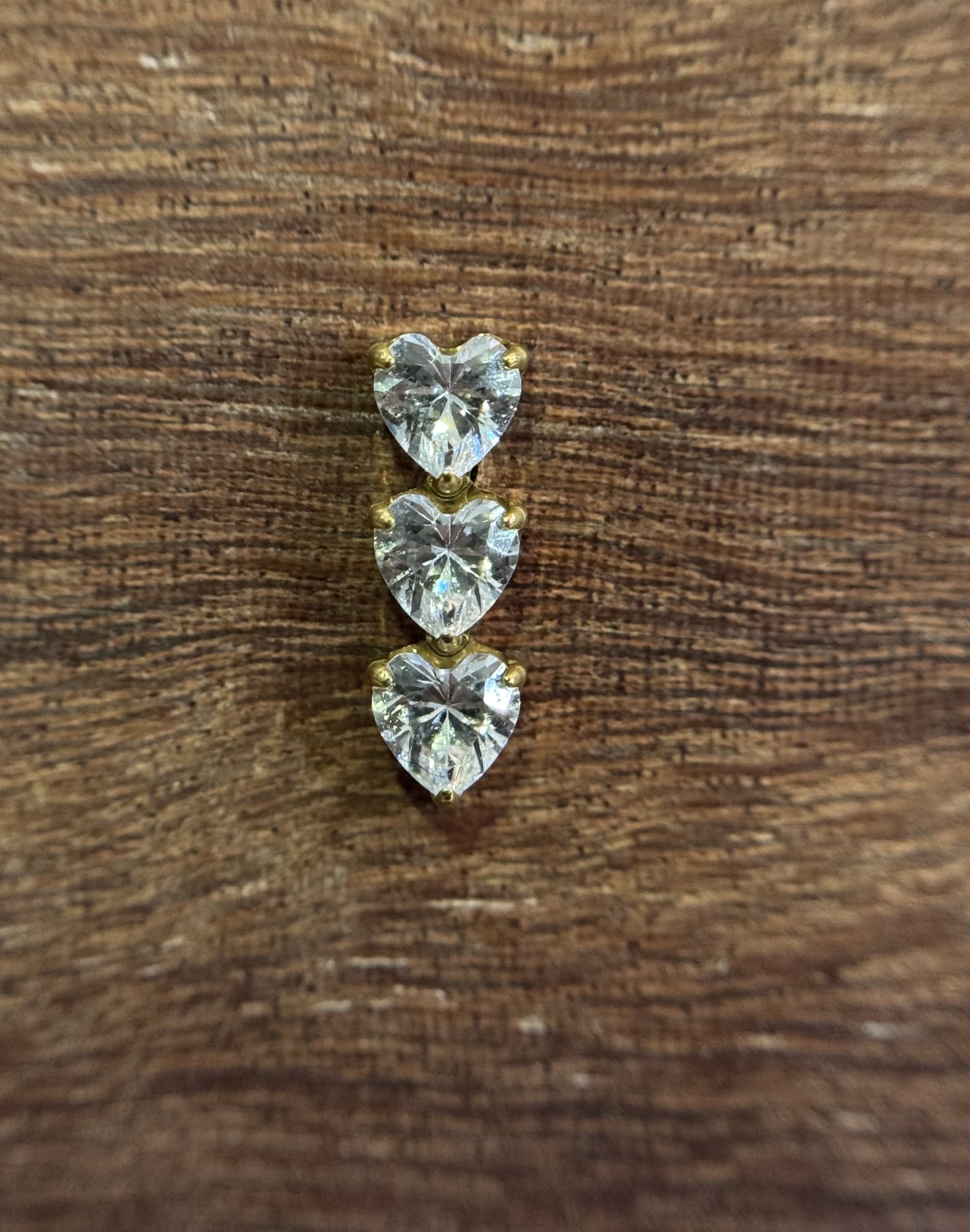 Labret 3 Corações Dourado