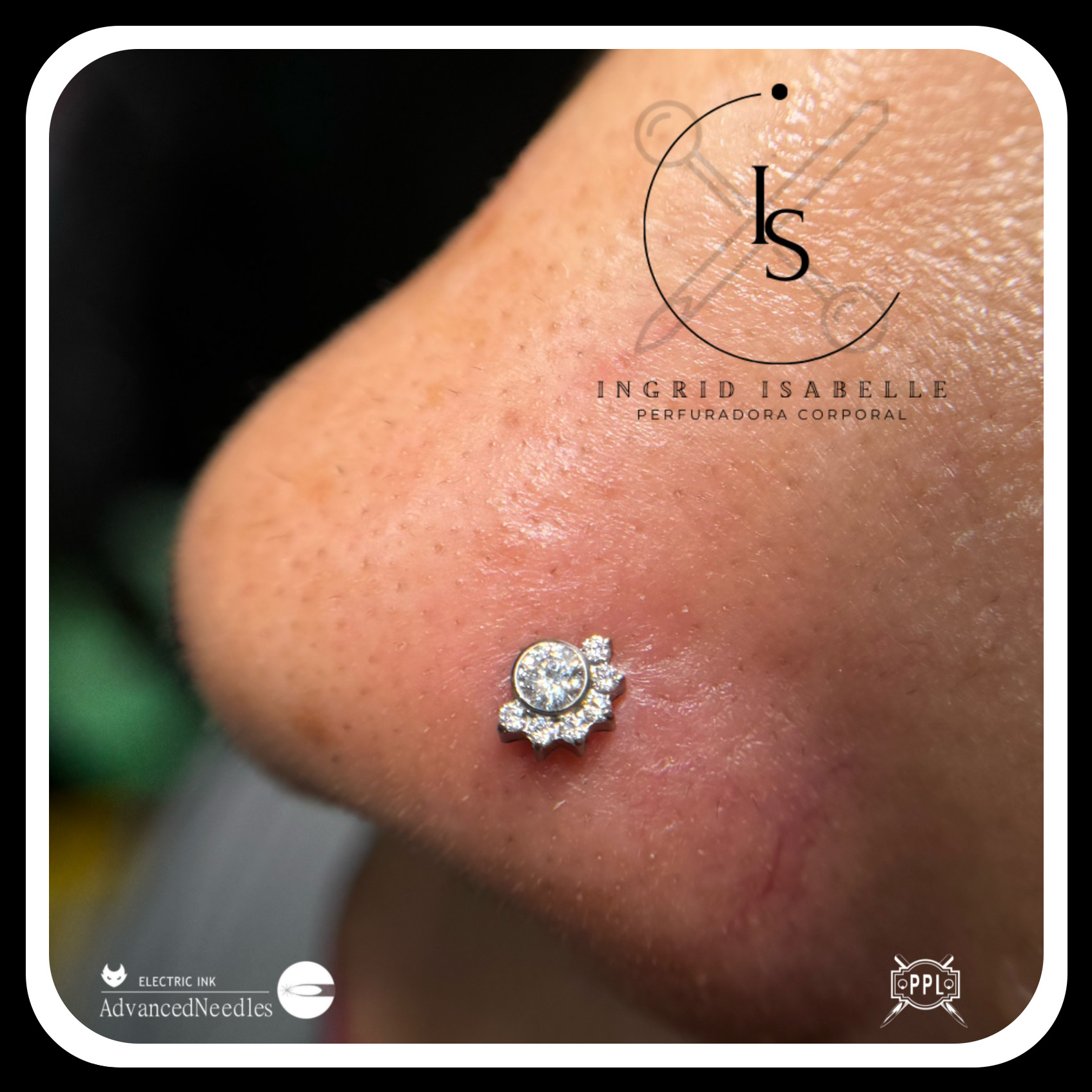 Aba Nasal Flor Metade Prata ou Dourado