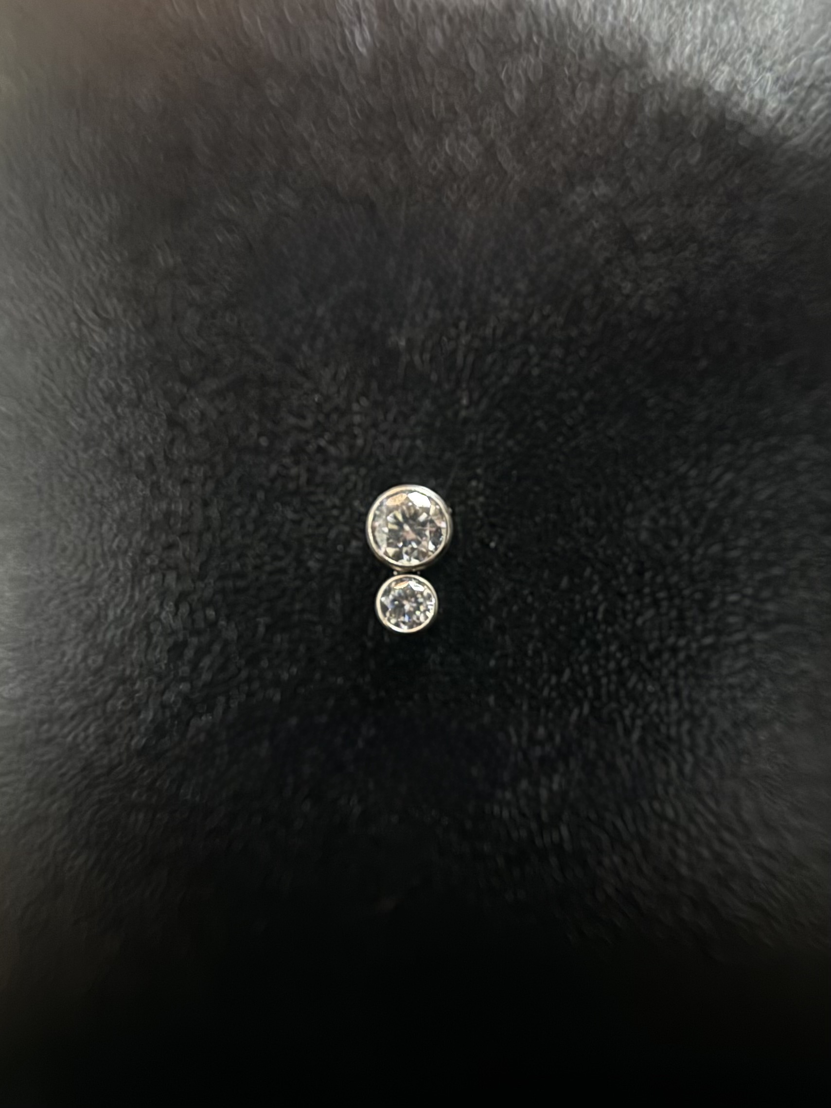 Labret 2 Pontos de Luz Prata Transparente