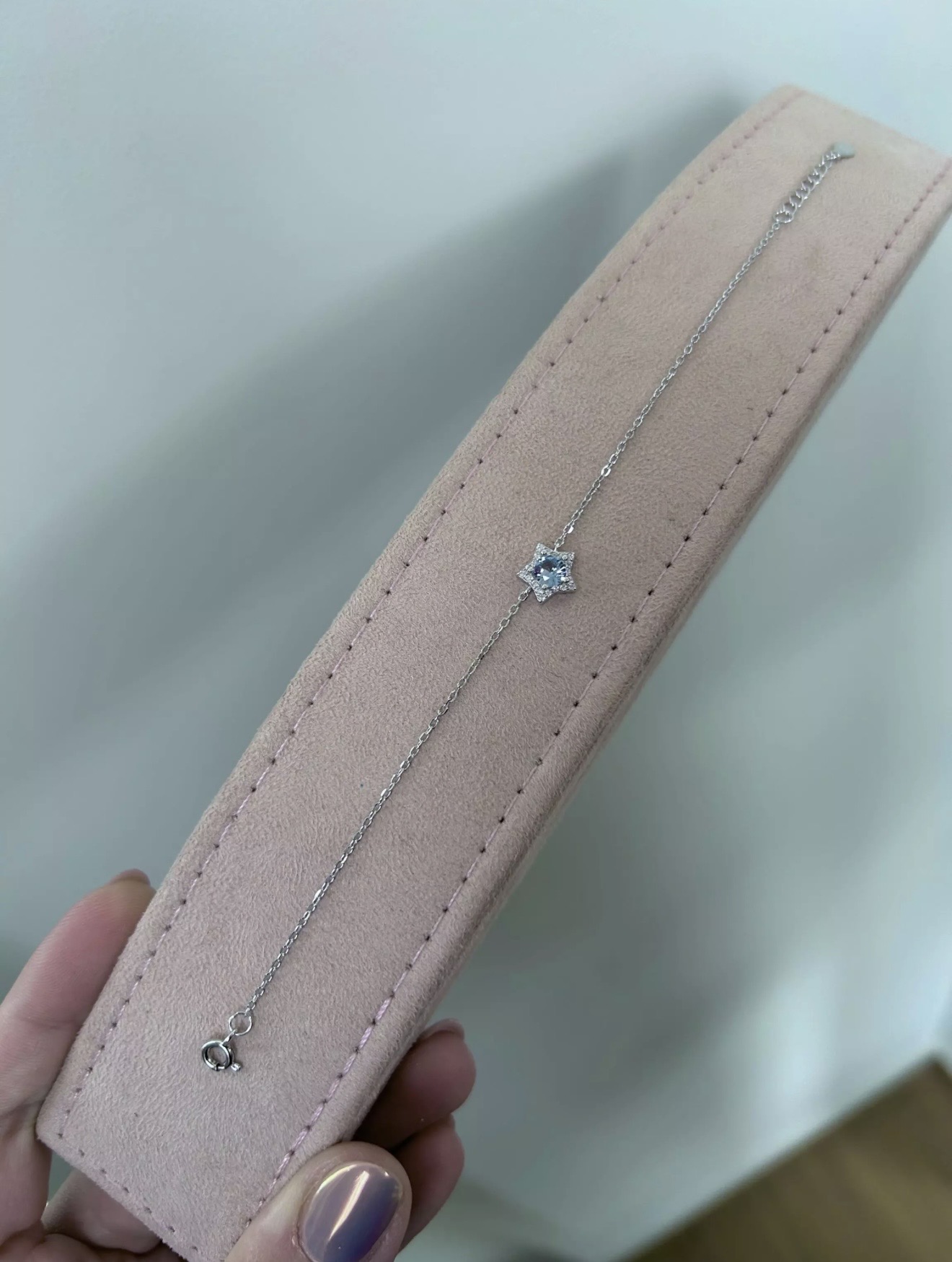 Pulseira Estrela prata925 com banho de ouro branco