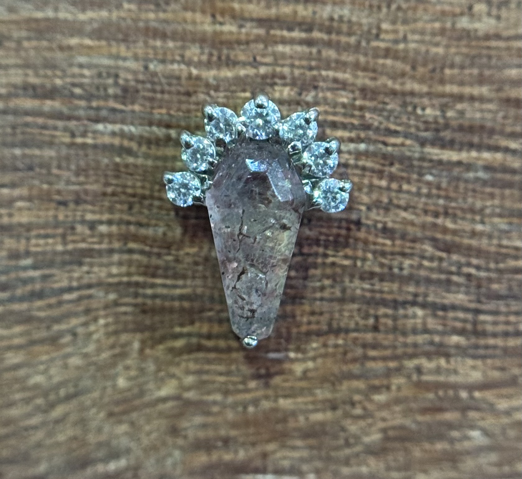 Labret Losango Pedra Natural