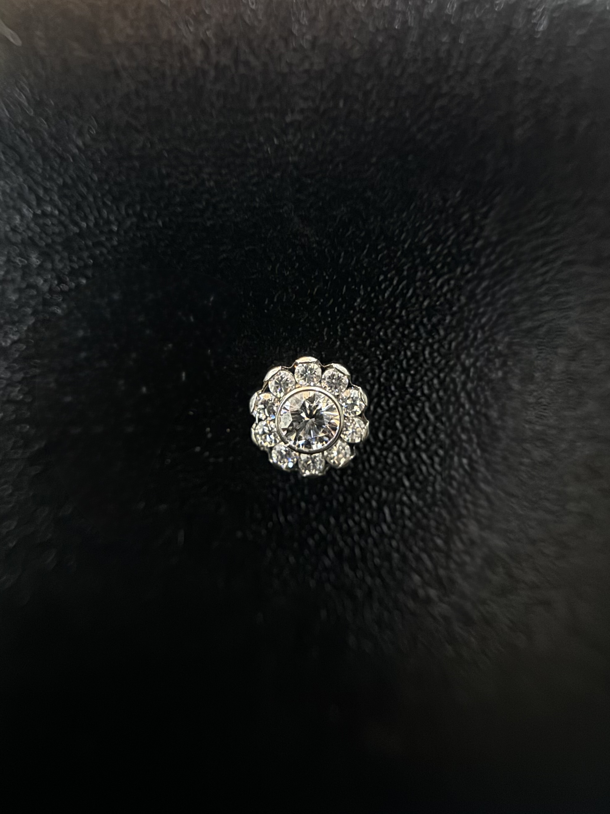 Labret Flor G Transparente Prata