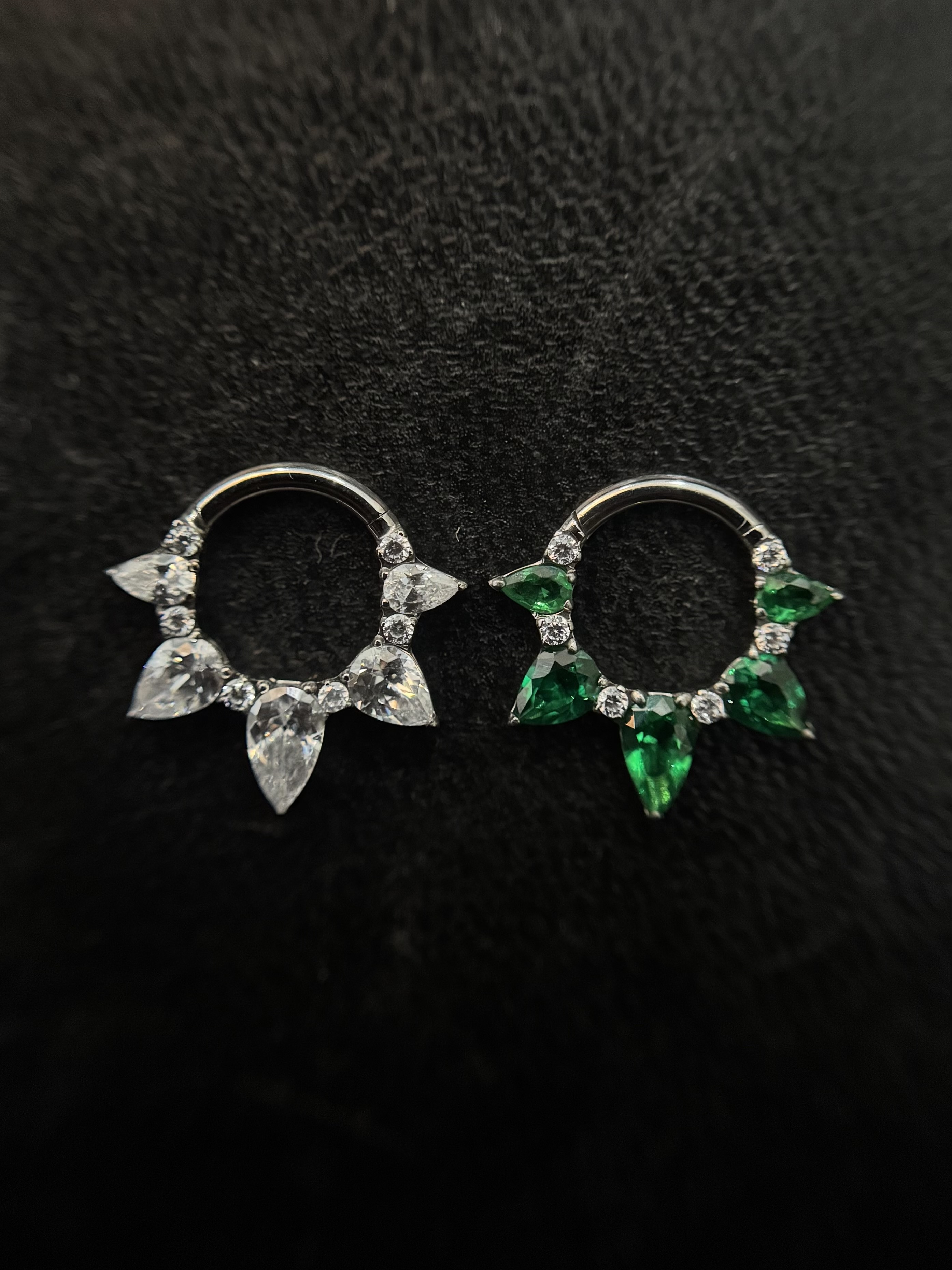 Argola Jacque  Transparente ou Verde Prata